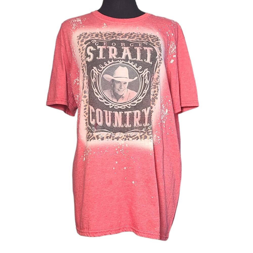 Red George Straight bleached leopard or cheetah Shirt size large